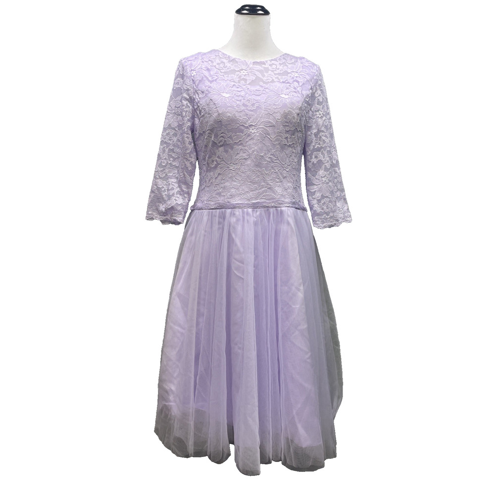 NWT Missacc Lavender Lace Tulle Dress Fits Womens Size 8-10 Formal Wedding MOB